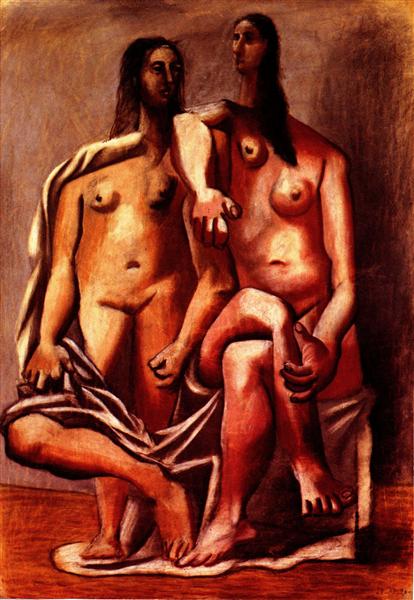 Pablo Picasso Oil Painting Two Bathers Deux Baigneuses